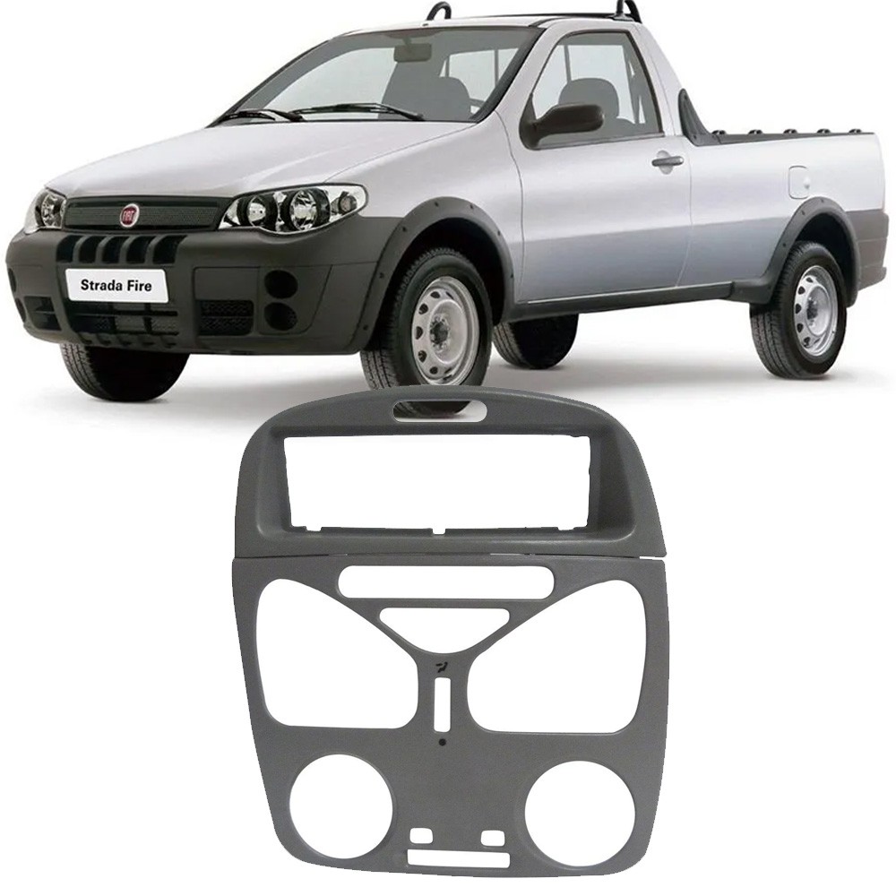 MOLDURA PAINEL CENTRAL SEM AR + MOLDURA RADIO 1DIN STRADA 2001 2002 ...