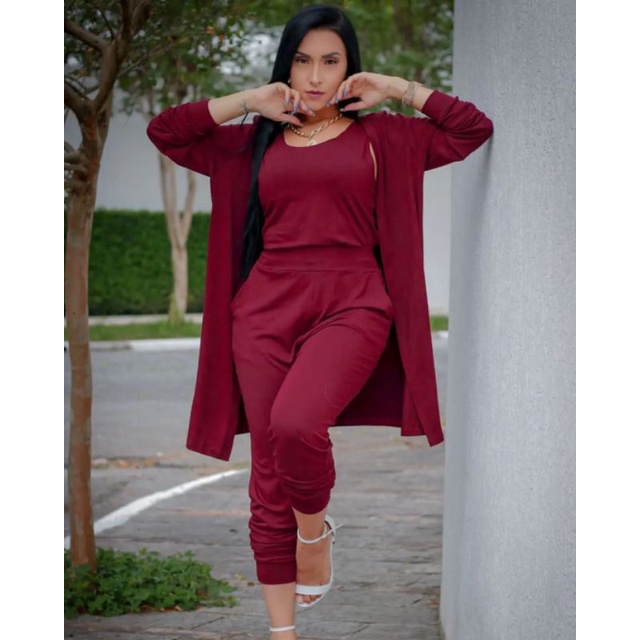 Conjunto Trio três peças Cardigan NF
