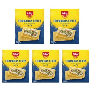 Kit 5 Fette Croccanti Torrada Leve Sem Glúten e Lactose 150g Schar