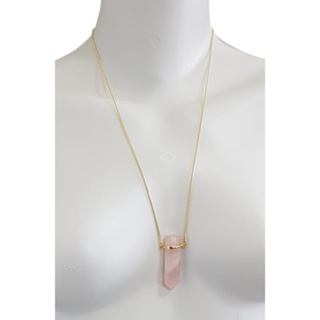 Colar Perfumeria Ou Difusor Pessoal Para Aromaterapia Em Pedra Natural Quartzo Rosa em Oferta na Shopee