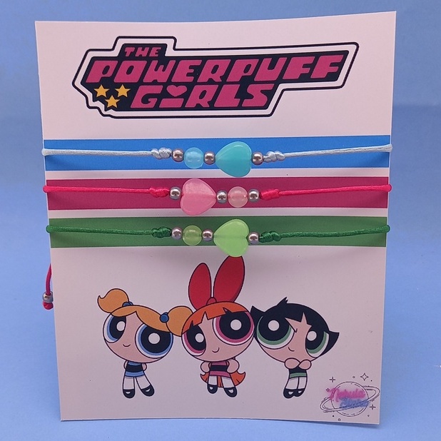 Conjunto pulseira da amizade Meninas Super Poderosas •BRILHA NO ESCURO•