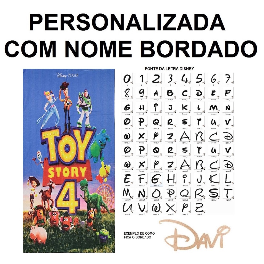 Toalha de Banho Infantil Toy Store PERSONALIZADA NOME BORDADO