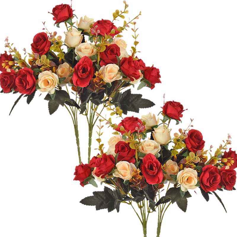 Bouquet De Flores De Rosas Artificiais Com 12 Para Decoração De Casamento , Buquê De Noiva , Arranjos , Festa E Casa