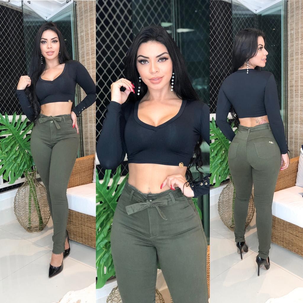 calça jeans feminina militar