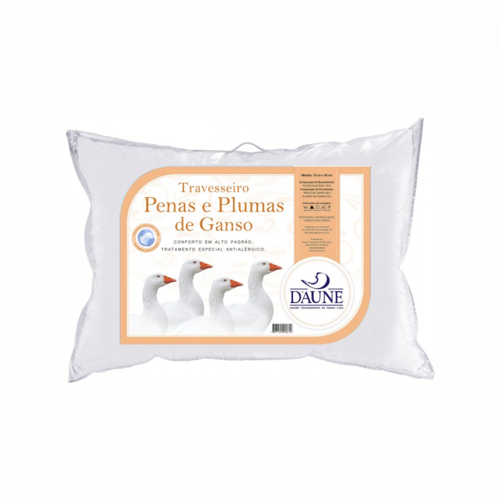 Travesseiro 80% Penas De Ganso 20% Plumas De Ganso Daune em Oferta na Shopee