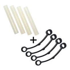 Kit 4 un Tirante Preto + 4 Roletes Compatível Brastemp Consul
