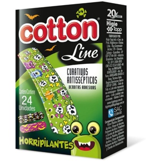 Curativos Horripilantes Cotton Line 24 Un. em Oferta na Shopee