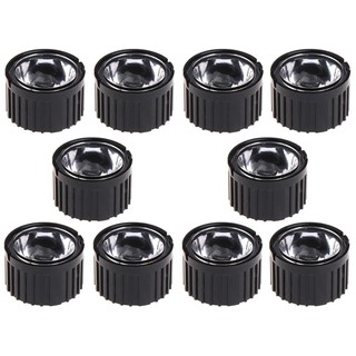 Kit 10 peças Lente para LED 3W ou 1W 5° 10° 15° 30° 45° 60° 90° graus + Suporte Preto