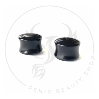 2 Alargador Plug Acrílico Preto Piercing Joia