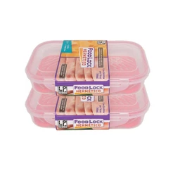 Kit 2 Porta Frios Hermetico Plasticos Com Divisorias 700ml
