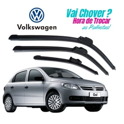 Kit Palheta Limpador Dianteiro + Palheta Traseira Gol Voyage G5 2008 a 2012
