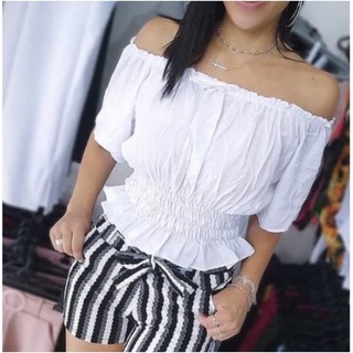 Blusa Feminina Ombro e Ombro Detalhe Lastex Lindo Moda Super Envio ! !