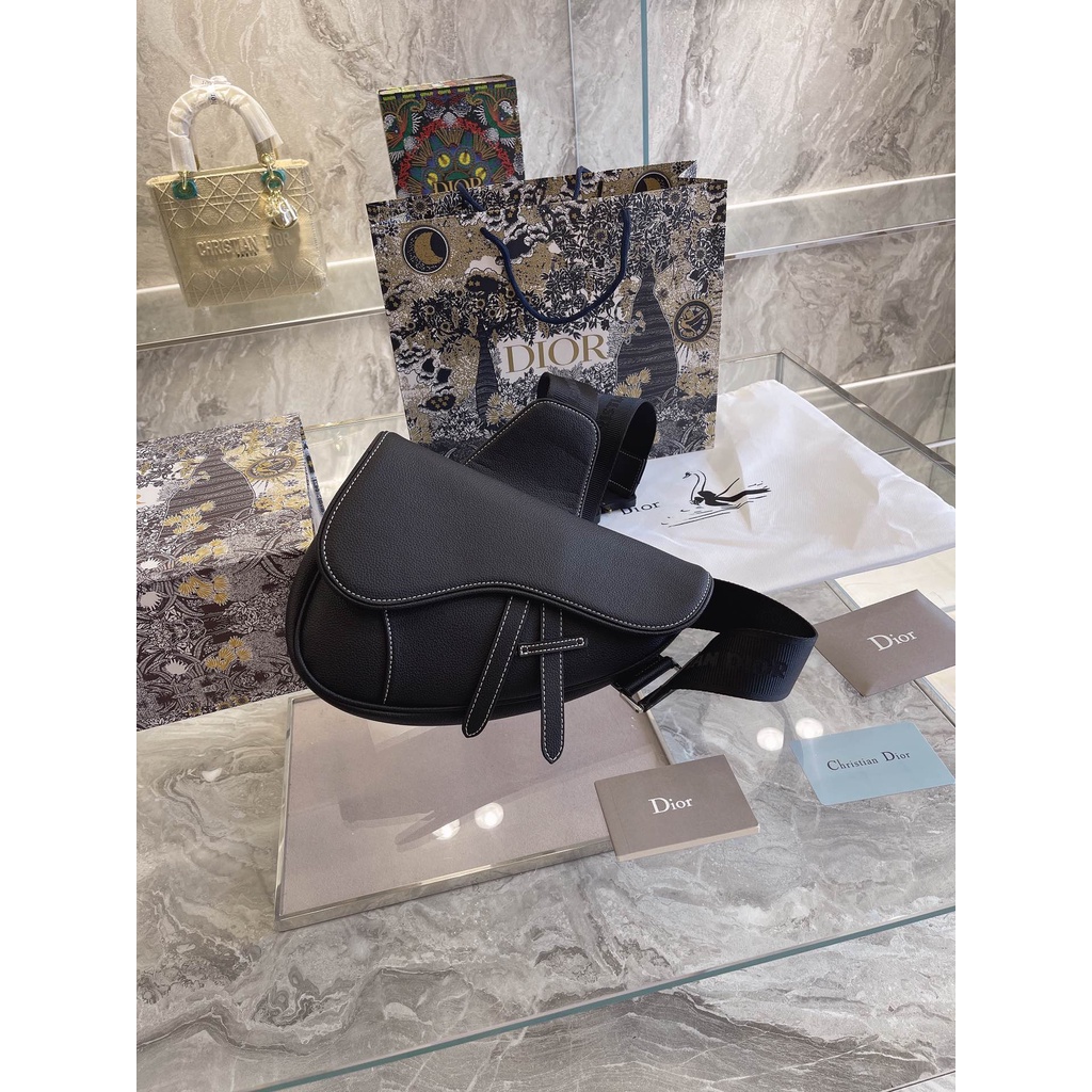 728 [HOT] Highquality DiORMen's Saddle Bag John Galliano Men's Black