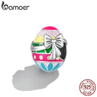 Bamoer 925 Contas De Prata E Páscoa Ovo Charme Da Moda Para Diy Acessórios Pulseira SCC2119