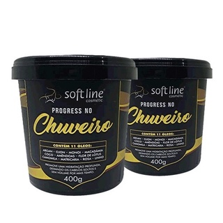 Kit com 2 Mascara Hidratação Soft Line Progress No Chuveiro 400g