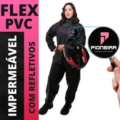 Capa De Chuva Reforçada Pioneira PVC Feminina Rosa Motoqueira Mulher Moto PVC Impermeavel Refletivel Não Entra Agua moto