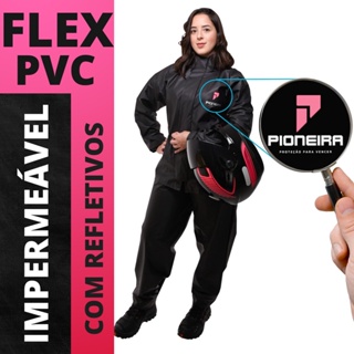 Capa De Chuva Reforçada Pioneira PVC Feminina Rosa Motoqueira Mulher Moto PVC Impermeavel Refletivel Não Entra Agua moto em Oferta na Shopee