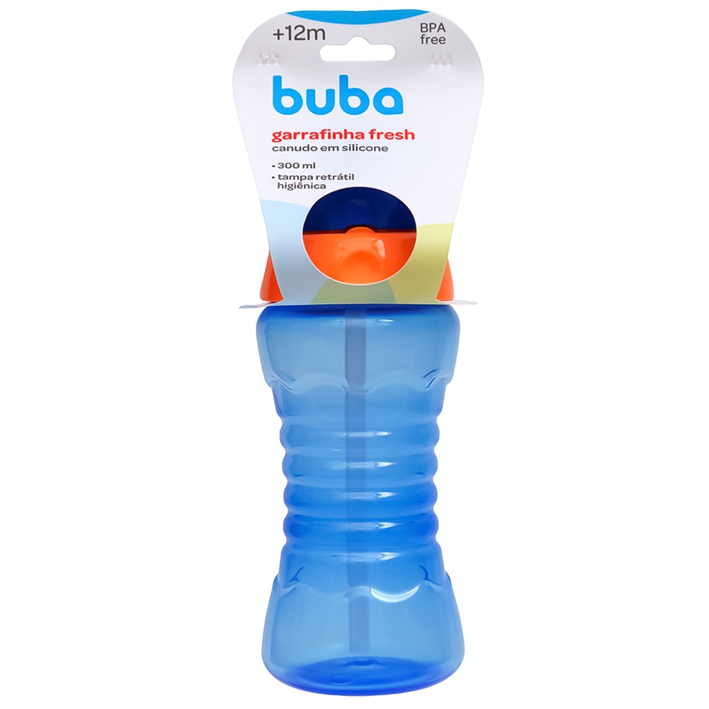 Garrafinha Fresh Copo Com Canudo Infantil 300ml 15353 - Buba em Oferta na Shopee