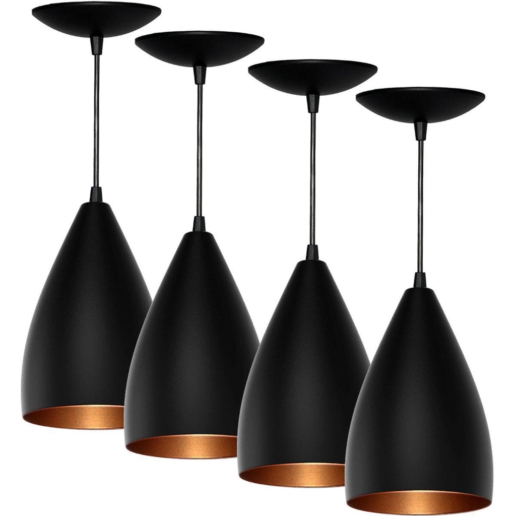 Kit 4 Pendente Bala / Vegas Luminária Pendente Teto Decoração para sua Casa Cozinha Balcao Jantar