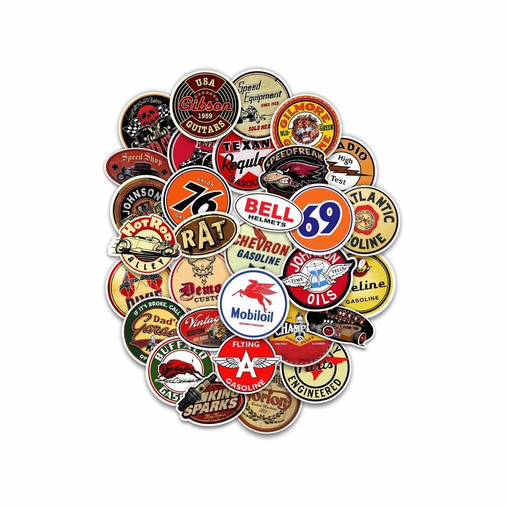 30 Adesivos Carro Antigo Retrô Vintage  Hoodride Rat Look em Oferta na Shopee