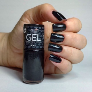 Esmalte cremoso Preto Efeito Gel Esmaltes Unhas Bella Brazil *SECA RÁPIDO*