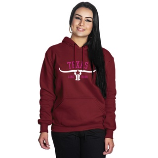 Blusa Moletom de Frio Personalizada Estampa Texas Long Horn Pronta Entrega