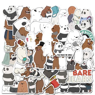 50 Pcs Bonito Dos Desenhos Animados Urso Nua Adesivo Impermeável Skateboard Snowboard Retro Graffiti Vinil Adesivo Notebook Adesivo