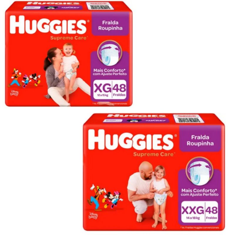 Fralda Huggies Supreme Care Roupinha Xg 48 E XXg 48 | Shopee Brasil