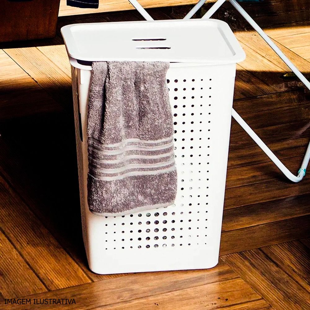 Cesto Para Roupas Sujas Com Tampa 47L Lavanderia Ou grande organizador de banheiro lavabo cesto roupa suja em Plástico resistente casa dispensa decoração