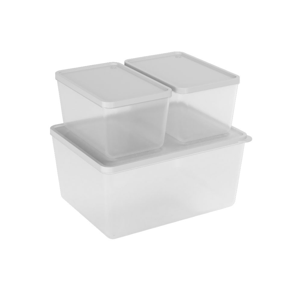 Conjunto de 3 Potes Natural Basic Coza 20,3 x 15,8 x 9,8 cm