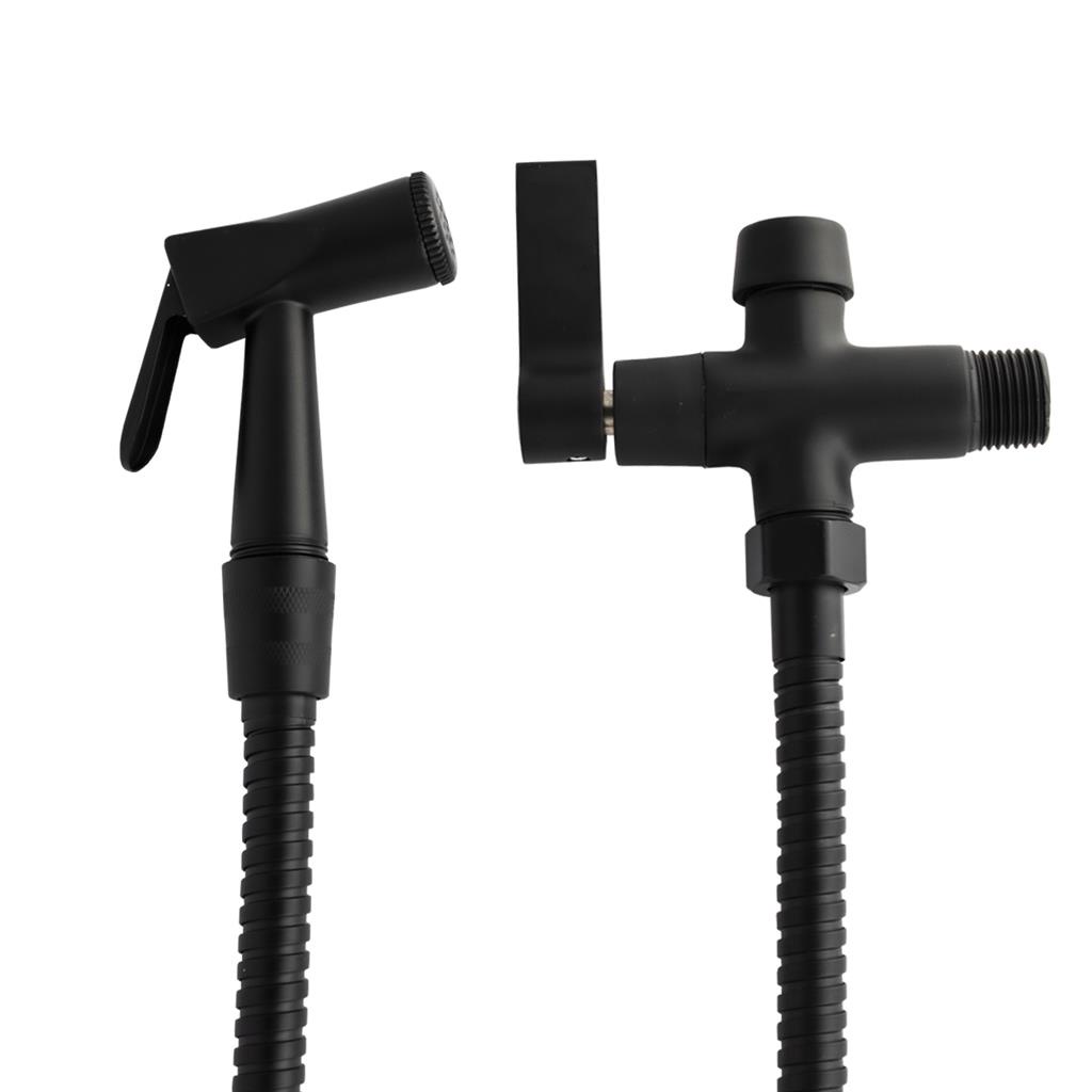 Ducha Higienica com Derivacao Adaptador Preto Fosco 2 Saidas