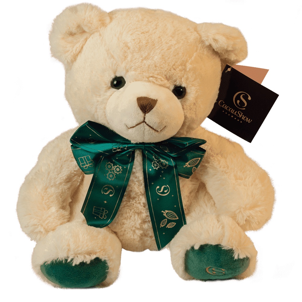 Urso de Pelúcia Laço Verde Cacau Show