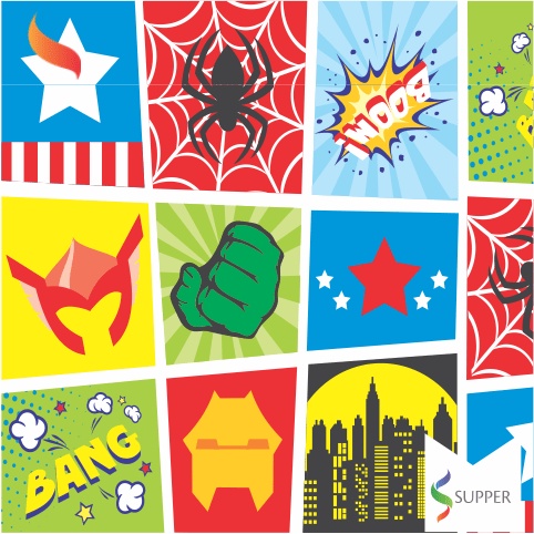 10 Metros Tnt Estampado Herois Festa Super Heroi Marvel Capitao Hulk Homem Aranha Ferro Festa de Aniversário Infantil Mesa Parede Decoracao 1,4m X 10 Metros