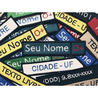 Patch Bordado Nome E Sangue Termocolante Costura Velcro 2x10cm