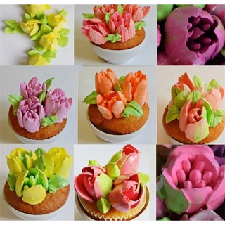 Bicos De Confeiteiro De Tulipa Russa , 4 Unidades/7 , Aço Inoxidável , Flor , Creme , Dic…