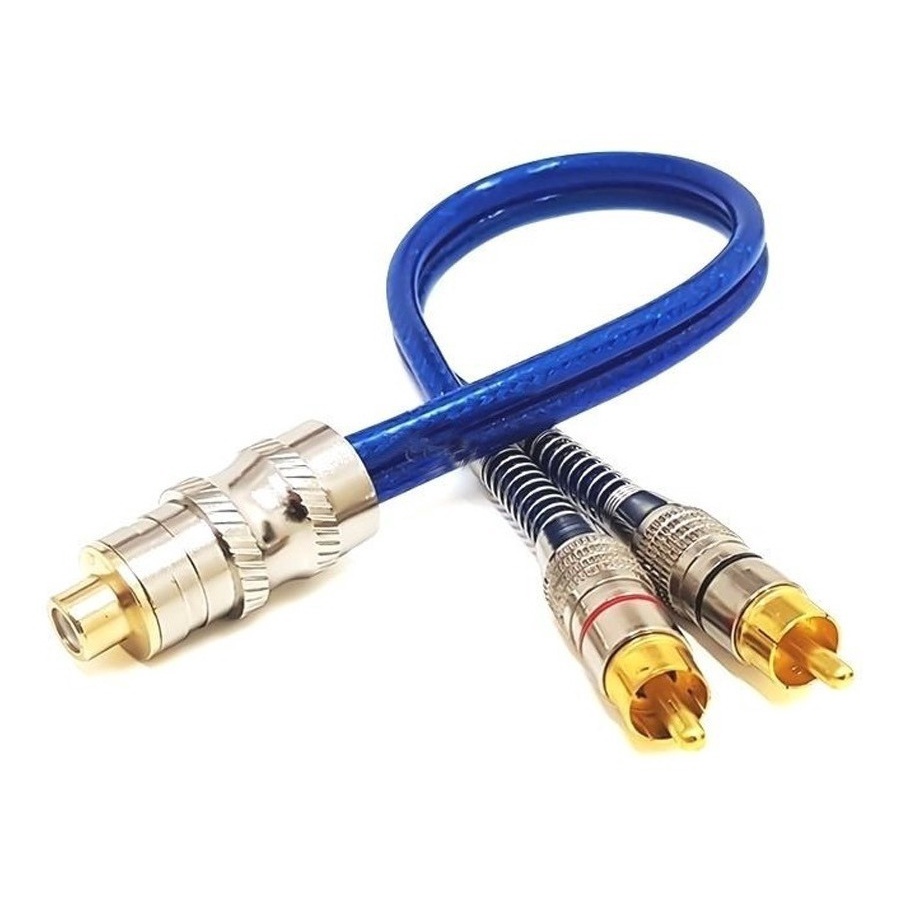 Cabo Y Rca 2 Machos E 1 Fêmea + Rca Azul 5mm + Rca 1 Metro — imagem 2 de 2