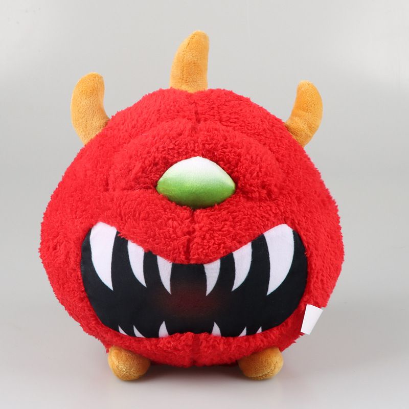 35cm New Cute Doom Classic Cacodemon Plush Toy Kawaii Stuffed Soft Animal Pillow Peluches Juguetes Christmas Gift for Kids