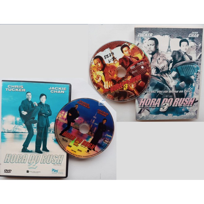 DVD Hora do Rush 2 e Hora do Rush 3 Original Seminovo