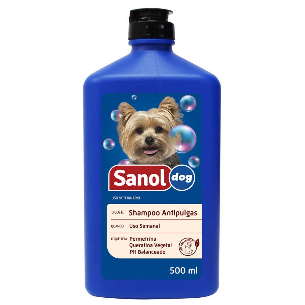 Shampoo Sanol Dog Antipulgas Para Cães - 500ml - Pets