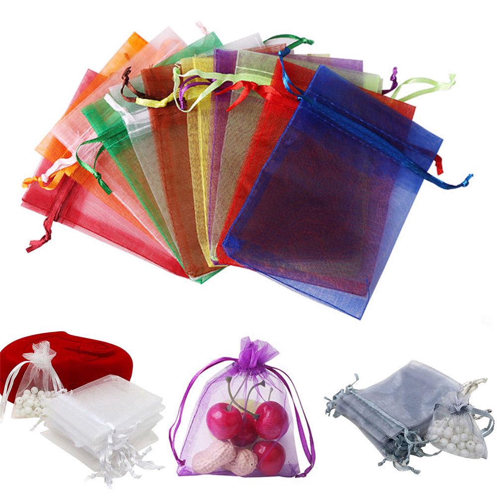 25pcs 5 Tamanhos Organza Festa De Casamento Jóias De Natal Sabor Saco De Presente Decoração — imagem 2 de 2