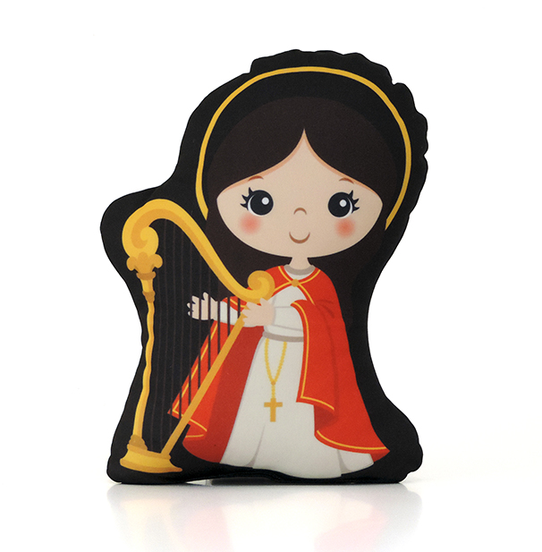 Almofada Boneco Naninha Santa Cecília  – Presente Católico Infantil – Decoração Religiosa