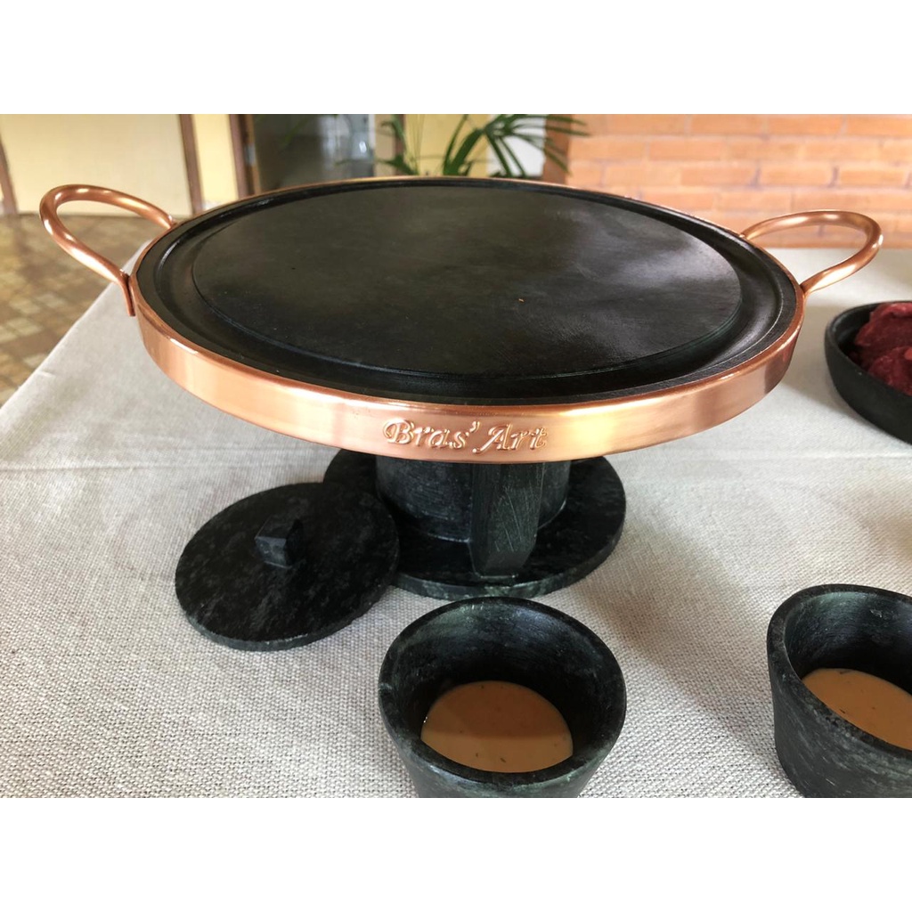 Fondue para carne  de pedra sabão para carne 31 centímetros de diâmetro em Oferta na Shopee