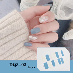 Adesivos de unhas bronzeadores a laser 3D japoneses de cor à prova d 'água adesivos de unhas cortáveis