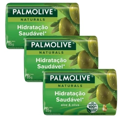 Kit 3 Sabonetes em Barra Palmolive Naturals Hidratação Saudável 85g