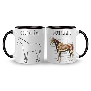 Caneca Personalizada Profissões - Medicina Veterinária Cavalo