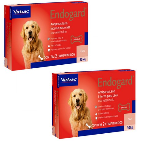 Kit 2 Endogard 30Kg C/ 2 Comprimidos - Antiparasitário P/ Cães em Oferta na Shopee