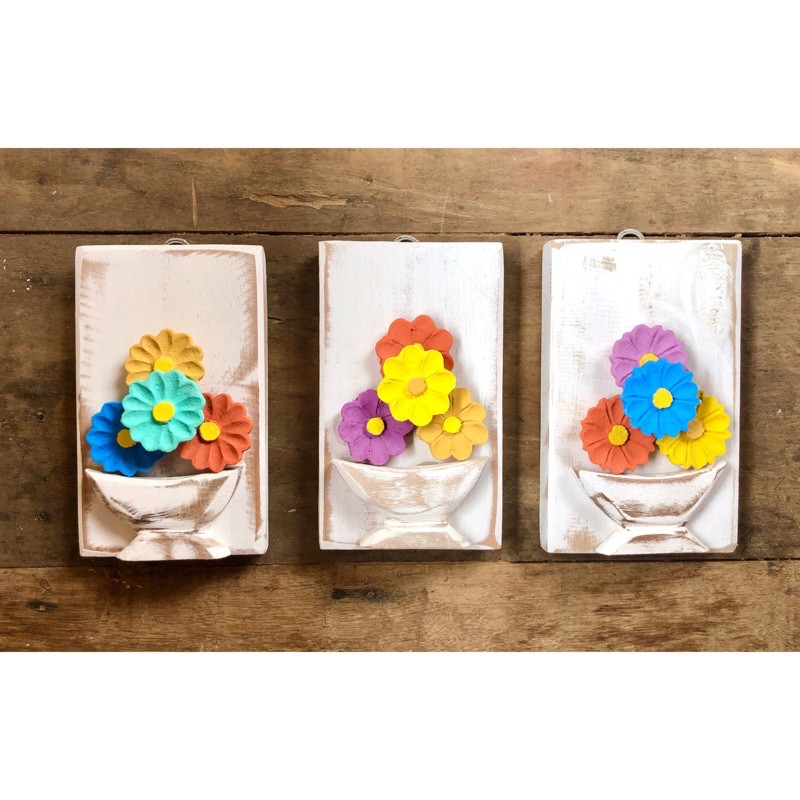 Kit 3 Mini Quadrinhos em Madeira Quadro Decorativo Quadro para Sala Quadros Decorativos