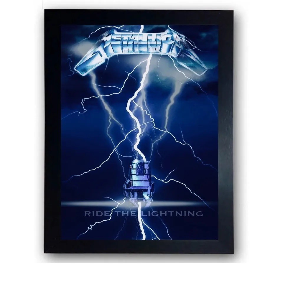 Quadro Decorativo Metallica Ride The Lightning Rock Metal Moldurado