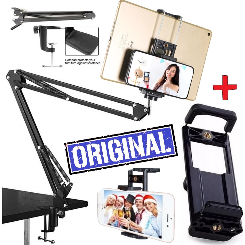 Suporte de Celular Tablet iPad Apoio De Mesa Haste Metal Móvel Braço Articulado Pedestal Ajustável Universal Vídeo Live