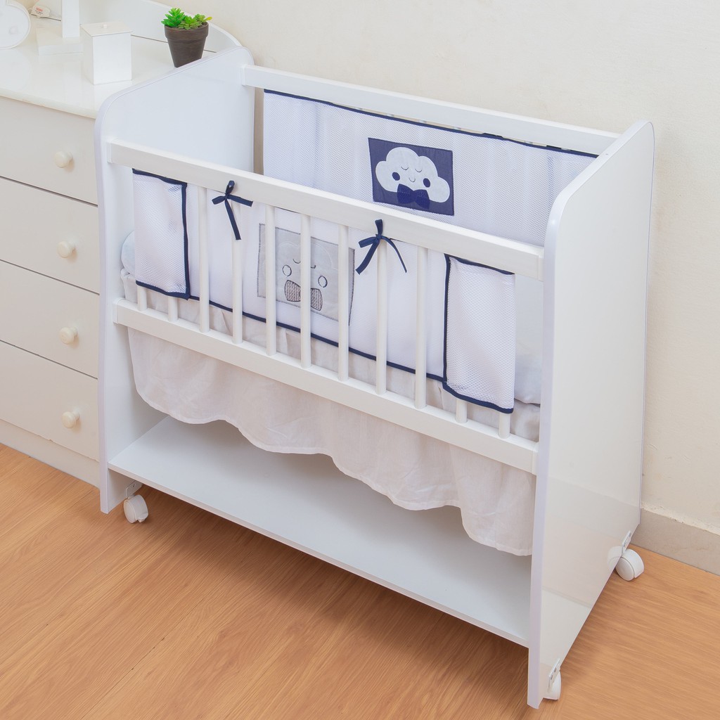 Jogo De Tela Respirável ajustável Para Laterais De Mini Berço